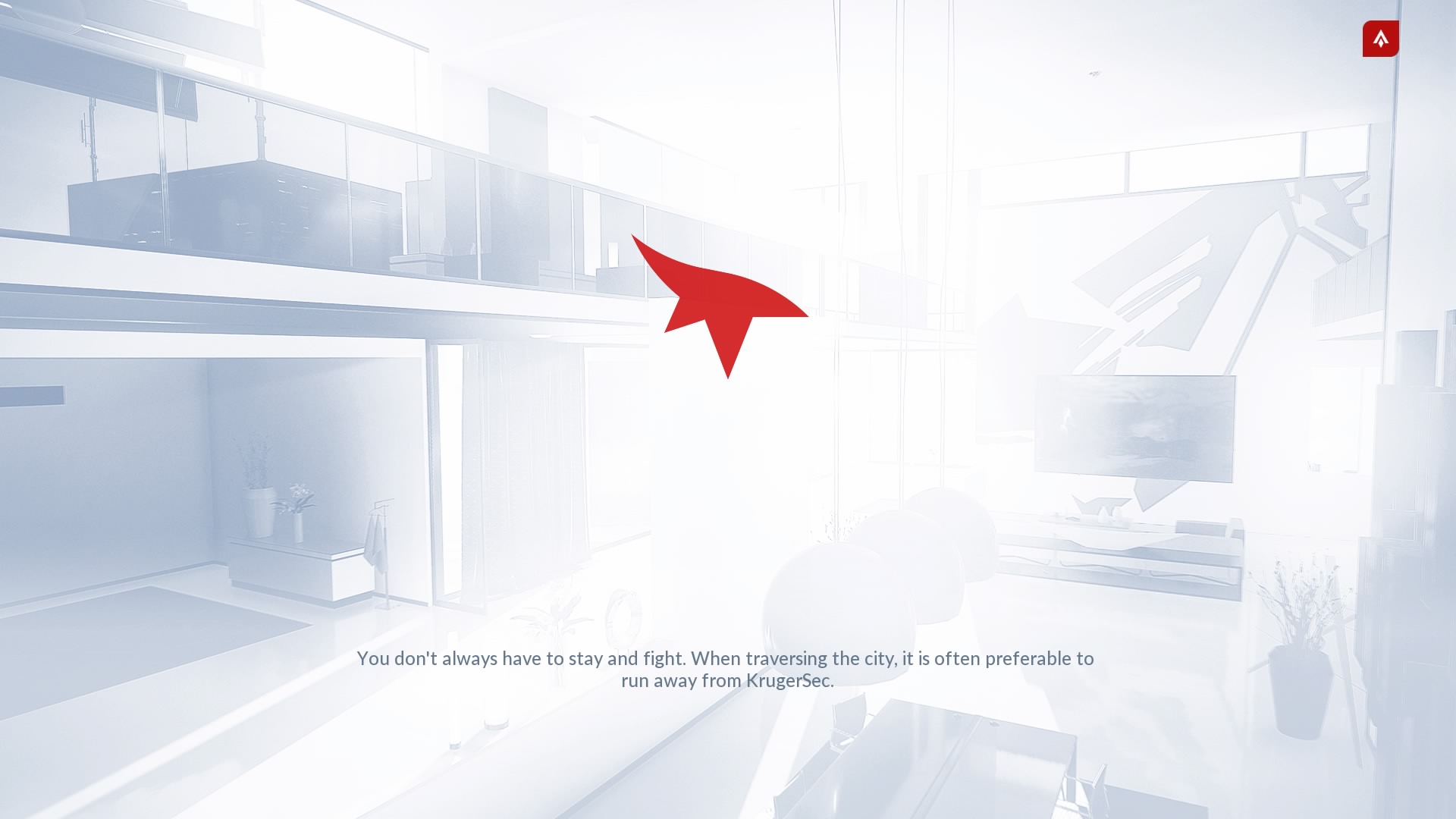 mirrors edge catalyst - loading screen saying it is often preferable to run away than fight